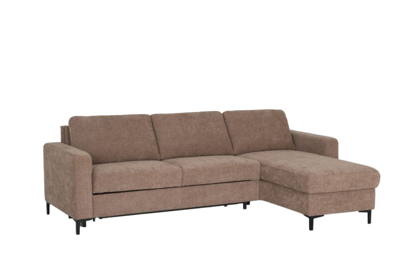 Hoeksalon Alea 291x190cm - stof - siena met bedfunctie & opbergruimte