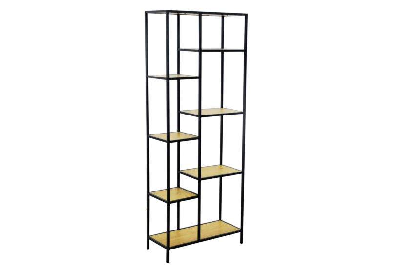 Opbergrek Tower 70x30x178cm - melamine & metaal - wild oak