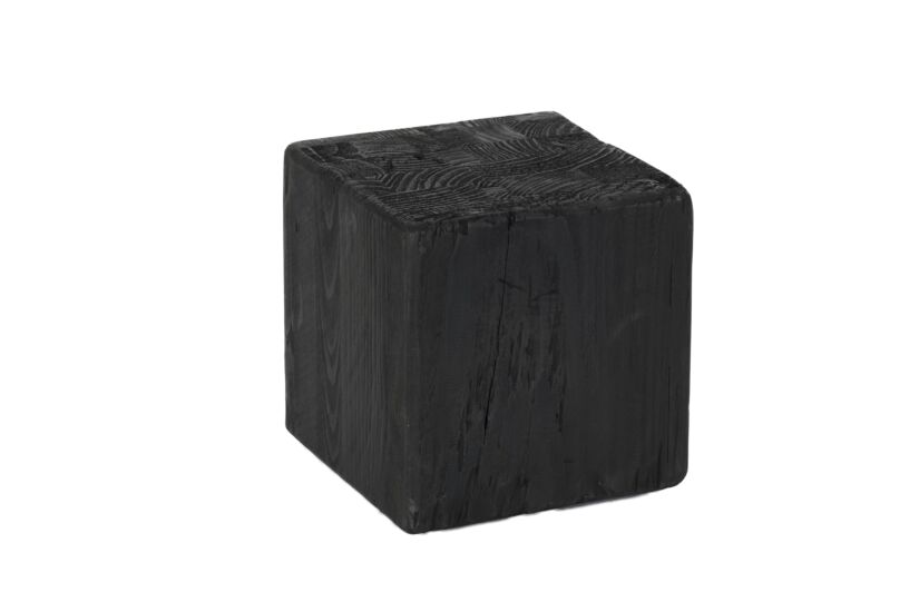 Zuil Qubit 15x15x15cm - gerecycleerd den massief - zwart