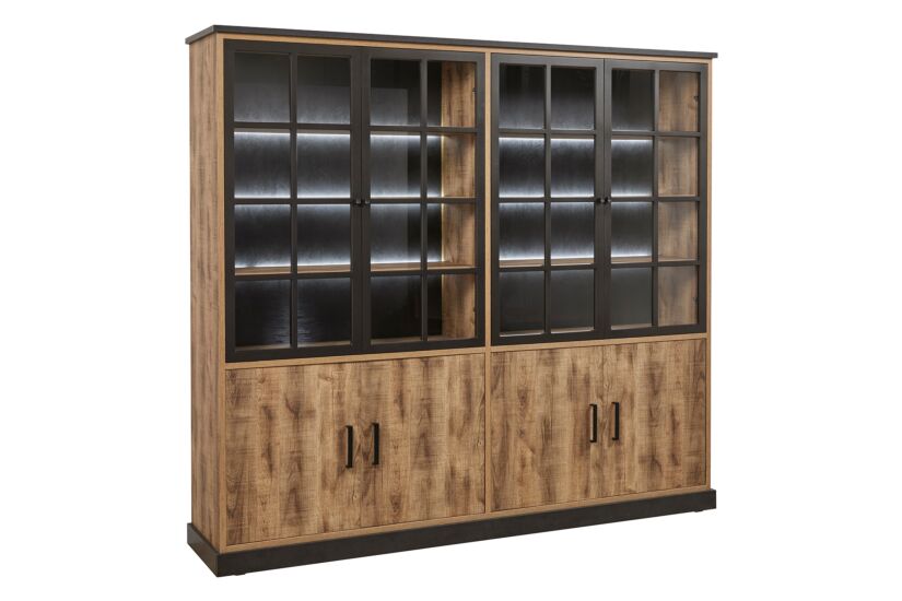 Boekenkast 234x211x48cm - decor - bruin & zwart