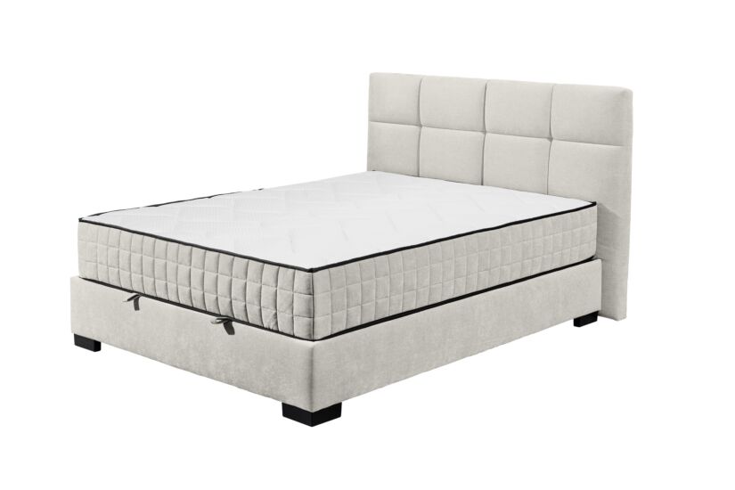 Bedbox Nagol A 120x200cm - stof - beige met opbergruimte