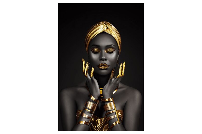 Print op canvas Black & Gold 60x90cm