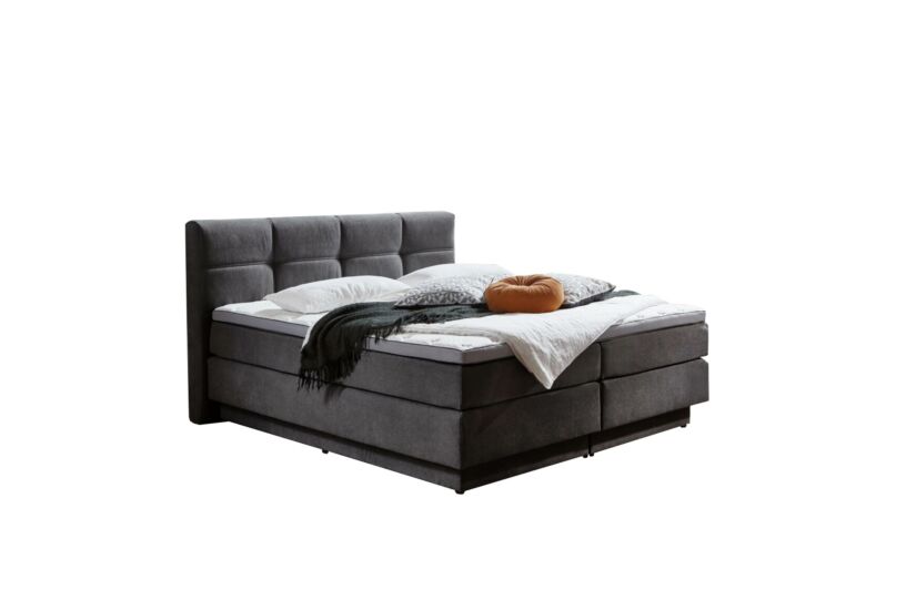 Boxspring BX2110 Portage 160x200cm - stof - antraciet met opbergruimte