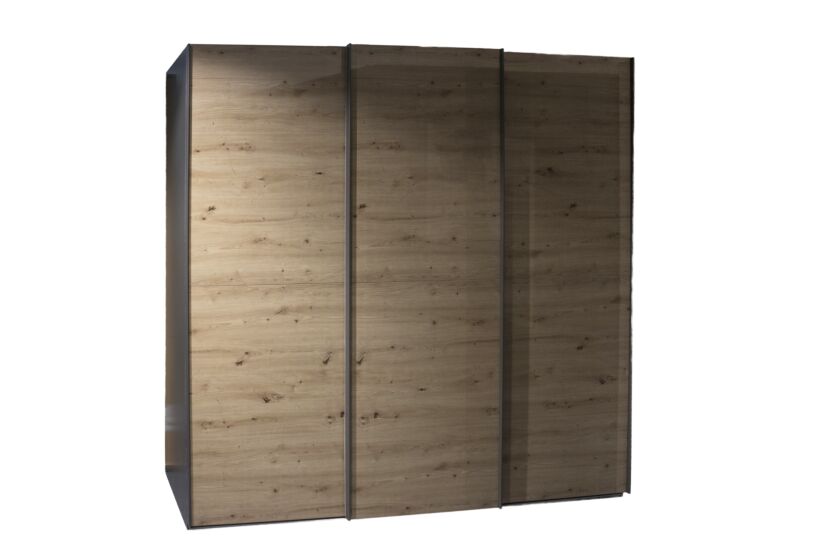Schuifdeurkast Select 243cm - decor - artisanale eik & grafiet