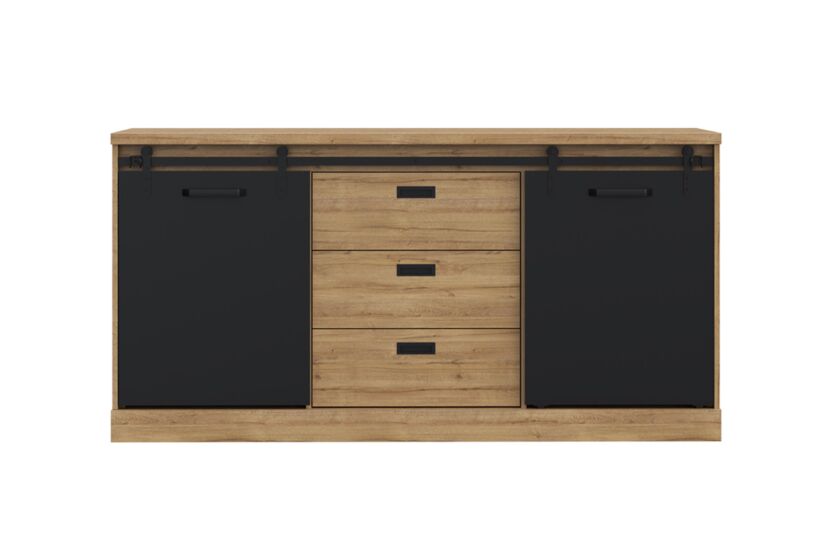 Dressoir Kaszimiro 173cm - decor - waterford eik & zwart