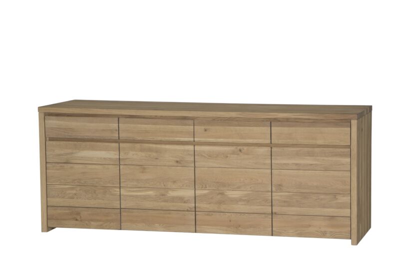 Dressoir Amarillo 225cm - eik massief & decor - naturel