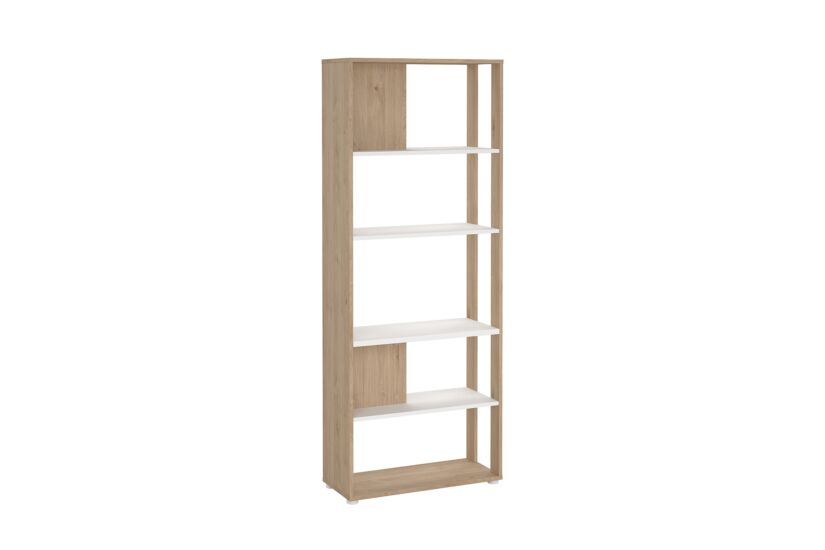 Boekenrek Sign 80x35x205cm - decor - jackson hickory bruin & wit
