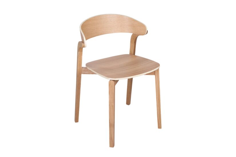 Stoel Ono 53,5x49,2x77cm - eik massief & fineer - witte eik