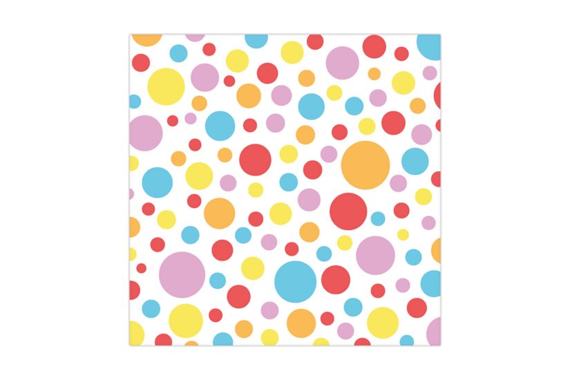 Serviette Dots 25x25cm - papier - multicolor - 20 stuks