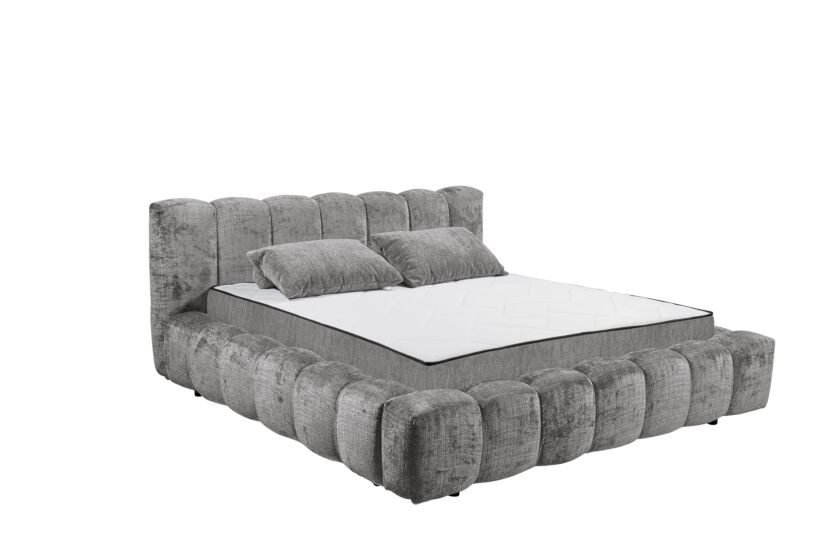 Gestoffeerd bed Bexley 180x200cm - stof - grijs inclusief bodem en matras