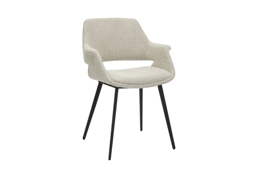 Stoel Marcelo 58x57x81cm - bouclé - beige