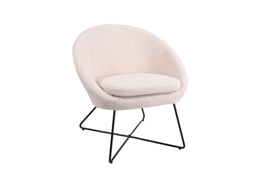 Fauteuil Juice 70x69x73,50cm - bouclé - beige
