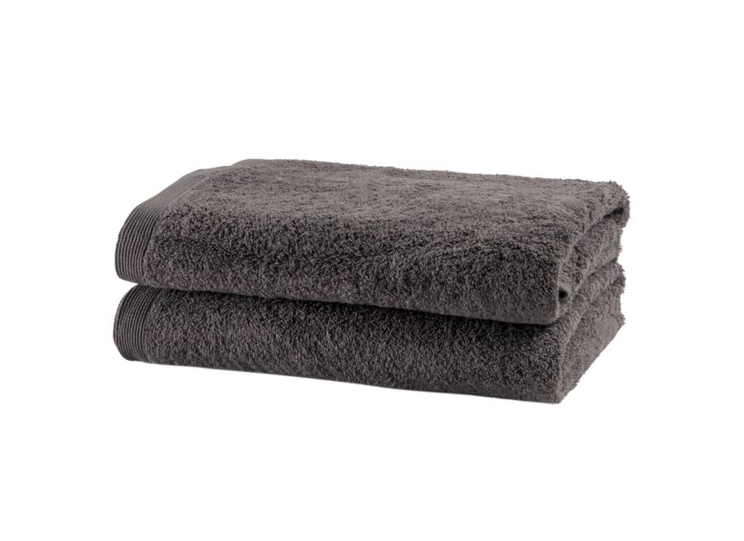 Badlaken Flora 70x140cm - katoen - grey charcoal