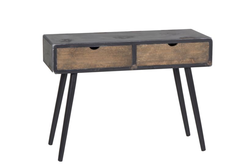 Wandtafel Esperanto 100x42x72cm - den massief & decor - naturel/zwart