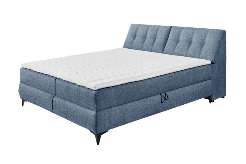 Bedbox Atlantis 180x200cm - stof - blauw met opbergruimte