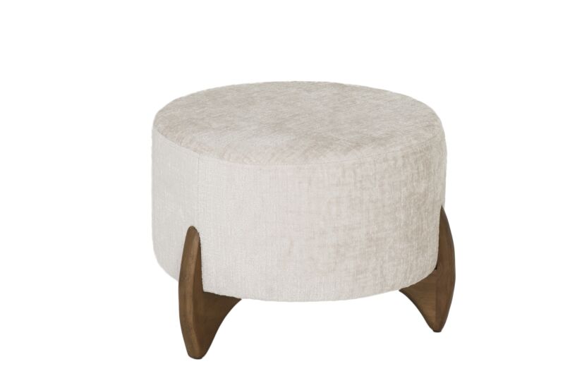 Voetenbank Arctic Ø51cm stof beige