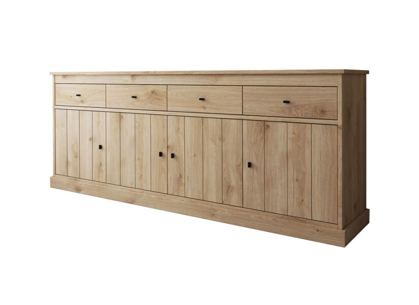 Dressoir Valencia 225cm - melamine - lichte eik