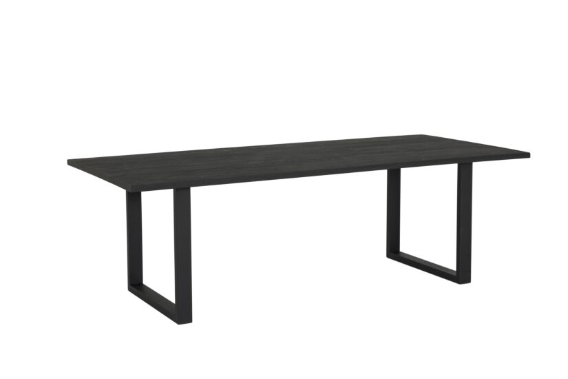 Tafel Aquilano 240x110cm - acacia massief & metaal - zwart
