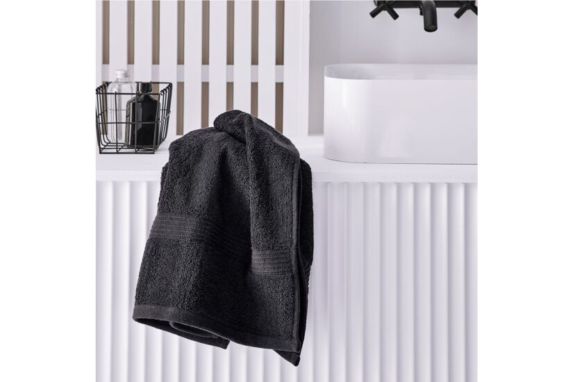 Handdoek Essential 50x90cm - katoen - zwart