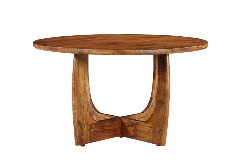 Table basse Carnival Ø90x50cm - manguier massif - marron