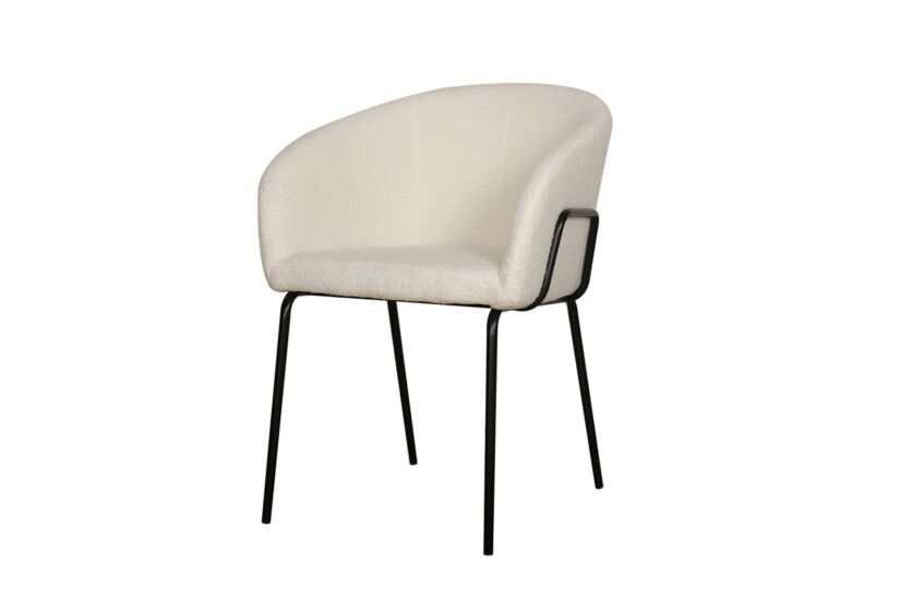 Stoel Nimbus 59x61x77cm - bouclé - wit