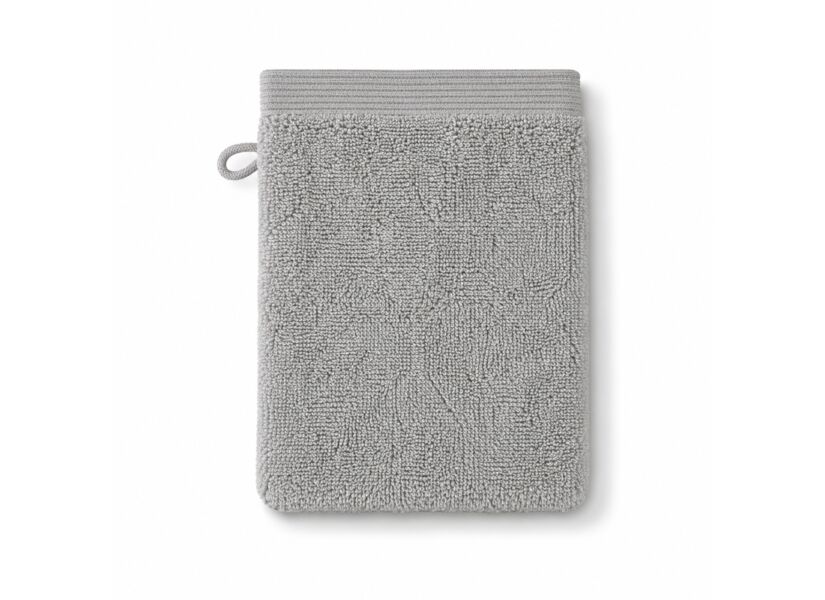 Washandje Flora 16x22cm - katoen - grijs