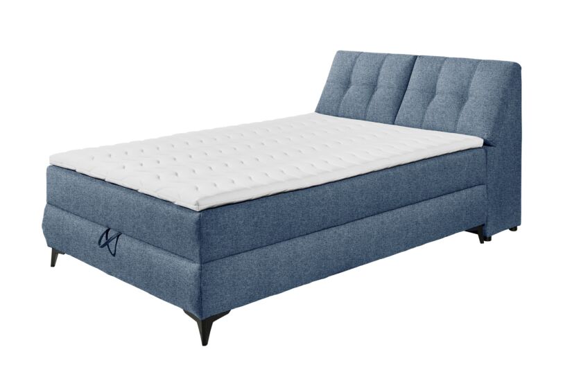 Bedbox Atlantis 140x200cm - stof - blauw met opbergruimte