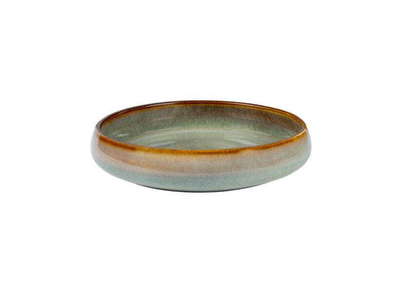 Diep bord Soraya Pearl Ø21,3cm - porselein - grijsgroen