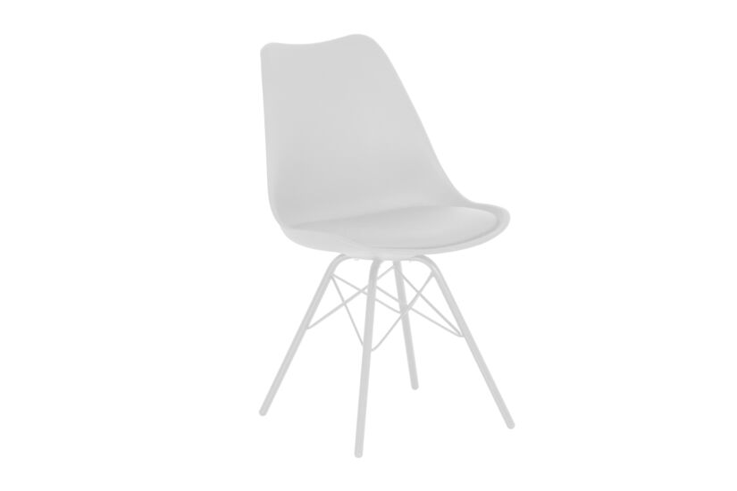 Kuipstoel Gigi 49x55x82cm - lederlook - wit