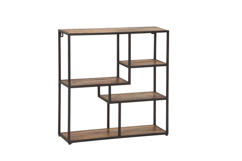Wandrek Amador 80x20x80cm - mango massief - zwart & bruin