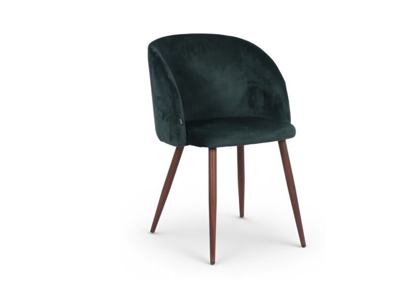 Stoel Gaia 52x55x81cm - fluweel - donkergroen
