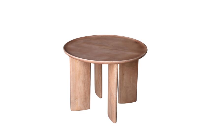 Bijzettafel Spinoza Ø60cm - mango massief - naturel