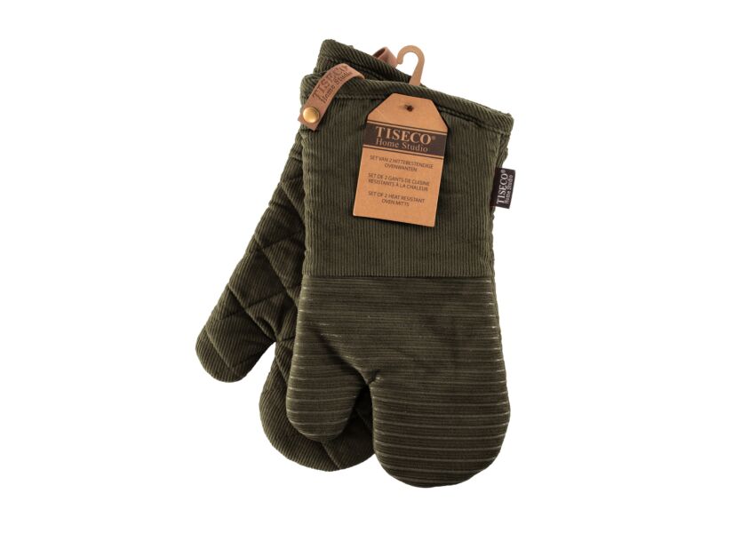 Ovenwant Velmar 17x33cm - polyester & katoen - olijfgroen