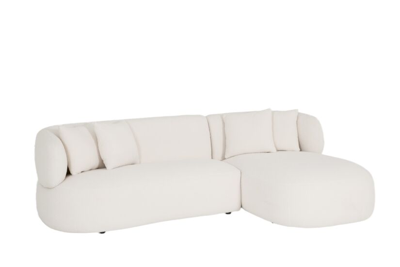 Hoeksalon Rumi 260x163cm - stof - wit