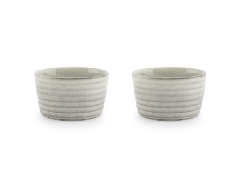Kom Bake Ø10cm - stoneware - grijs set van 2
