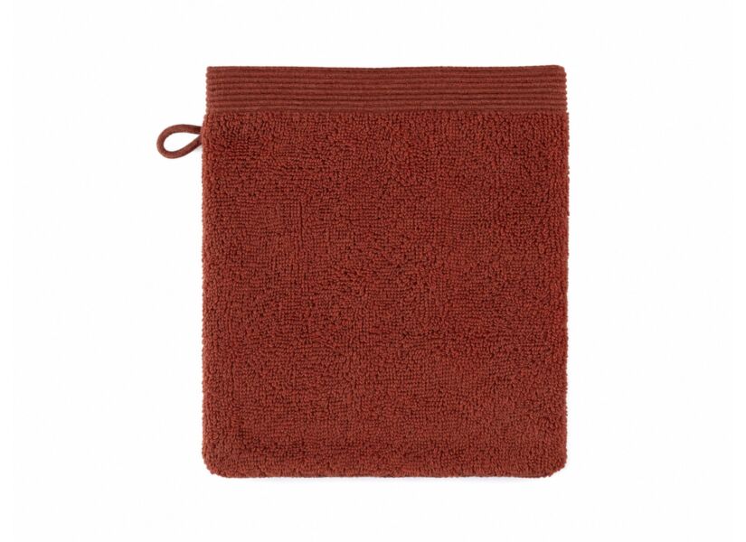 Washandje Flora 16x22cm - katoen - terracotta