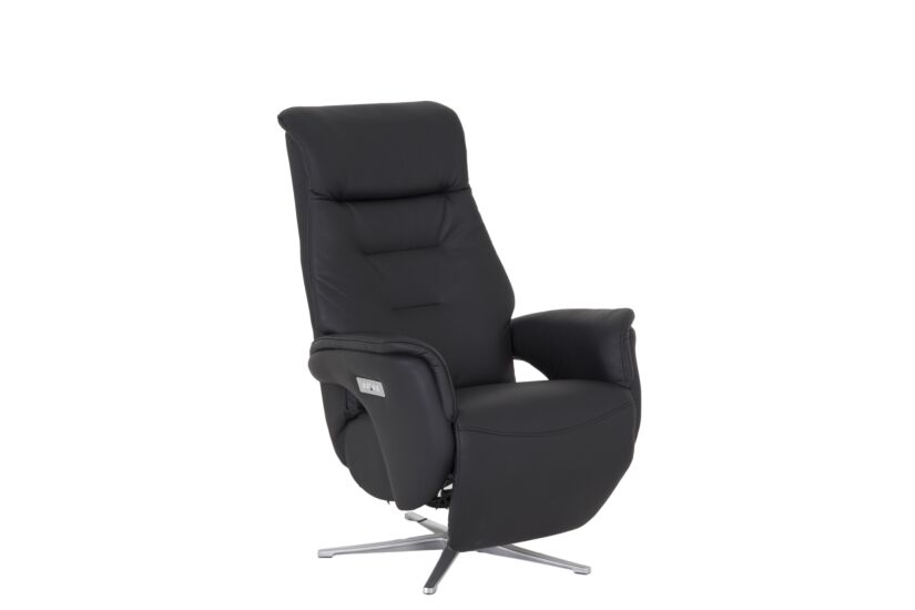 Relaxzetel Visione elektrisch - lederlook - zwart